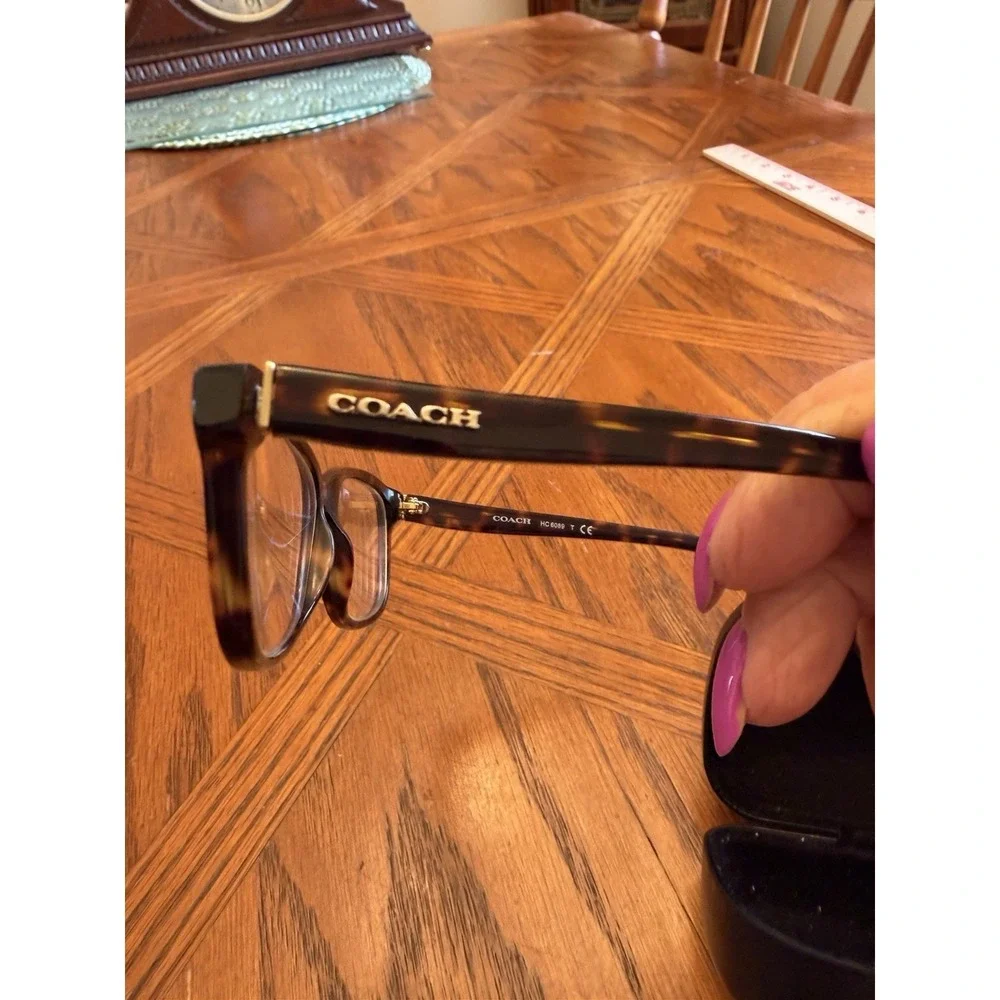 Coach Eyeglasses Frames HC6089 5120 Dark Tortoise Square Full Rim With Case